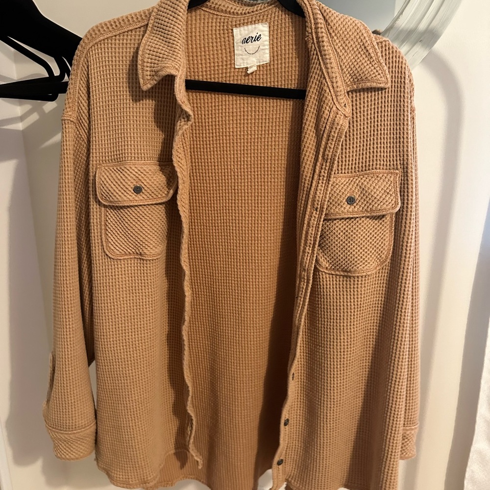 Aerie lumberjane waffle knit shacket